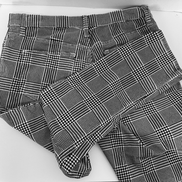 Lands' End Womens Pants High Rise Slim Soft Black White Houndstooth Size 12 - Picture 4 of 16